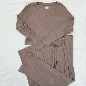 H&M Ribbed Long Sleeve Pajama Set